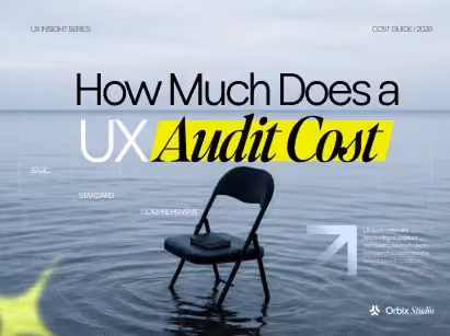 Thumbnail illustrating UX audit cost in 2026 with pricing tiers, UX evaluation, usability audit, research methodology, and user experience optimization.