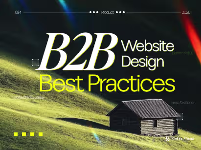 Creative B2B website design best practices thumbnail featuring conversion-driven website design, modern UX, business website inspiration, and enterprise web design examples.