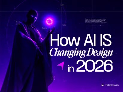 Thumbnail illustrating how AI is changing design in 2026 with futuristic visuals representing AI-assisted creativity and design innovation.