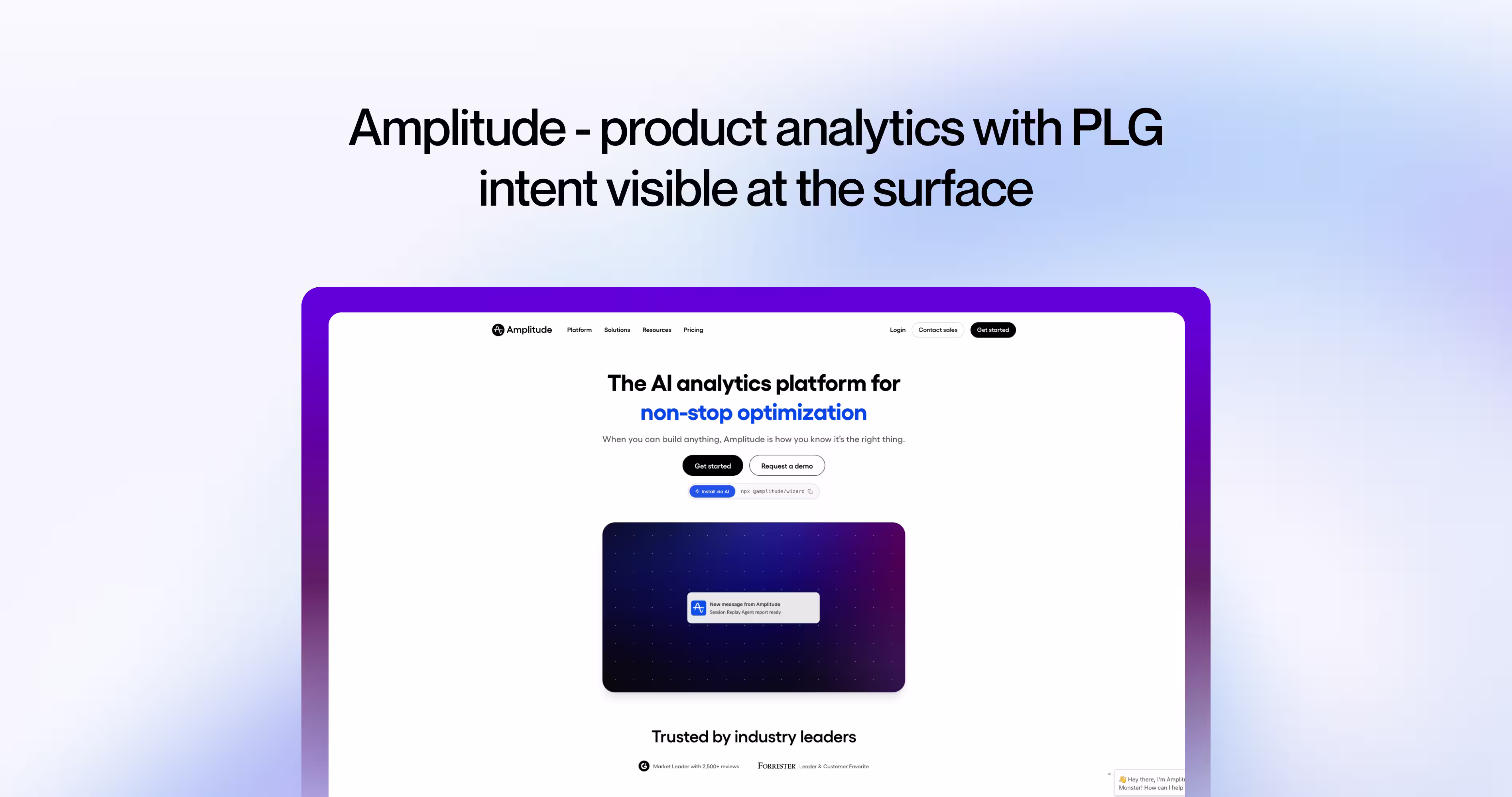 Amplitude dashboard example showing product analytics with retention funnels and activation metrics visible immediately