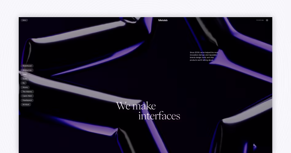 MetaLab agency portfolio highlighting AI product design, user experience design, and digital product innovation