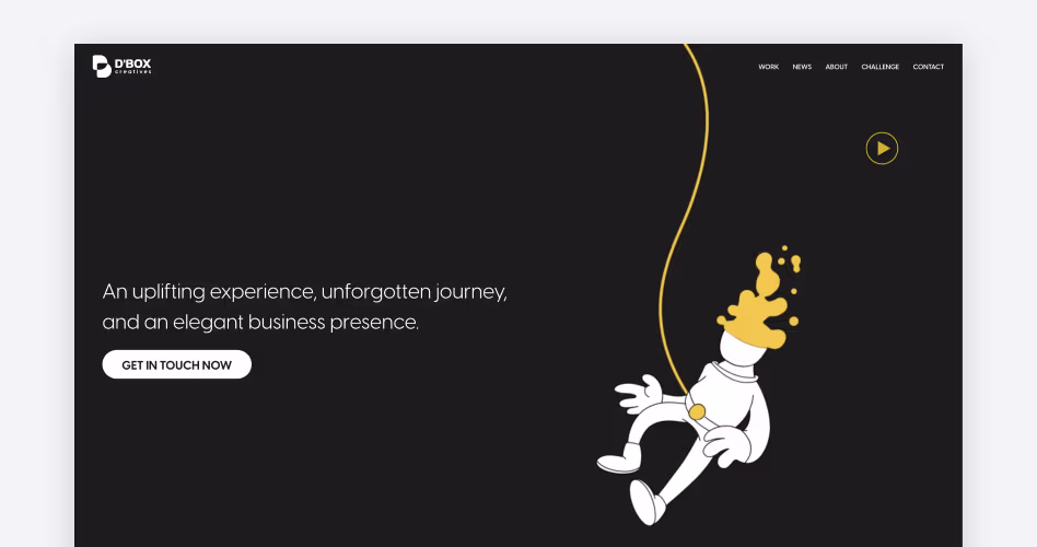 D'Box Creatives branding agency homepage featuring creative branding, visual identity, and business design solutions.