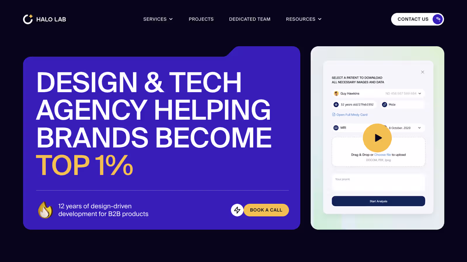 Halo Lab website and product design preview for SaaS and web app companies