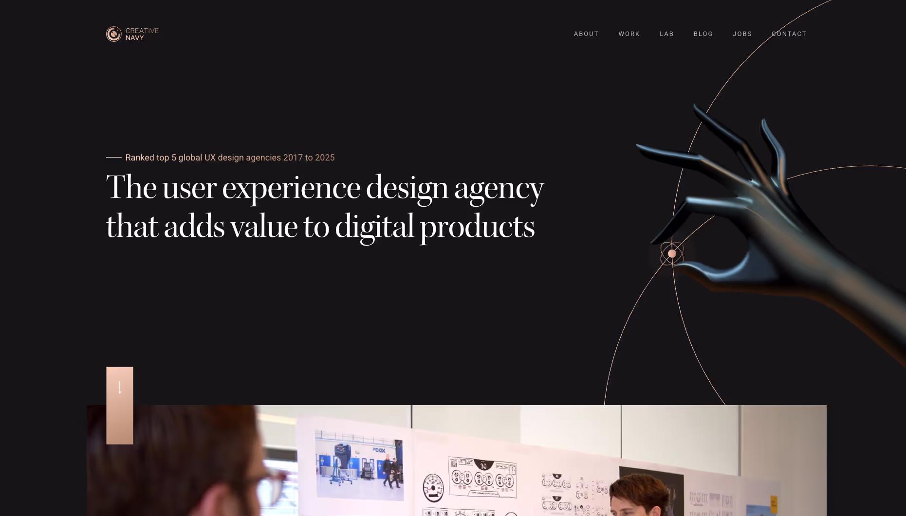 Creative Navy UX research and dashboard design preview for complex B2B SaaS products
