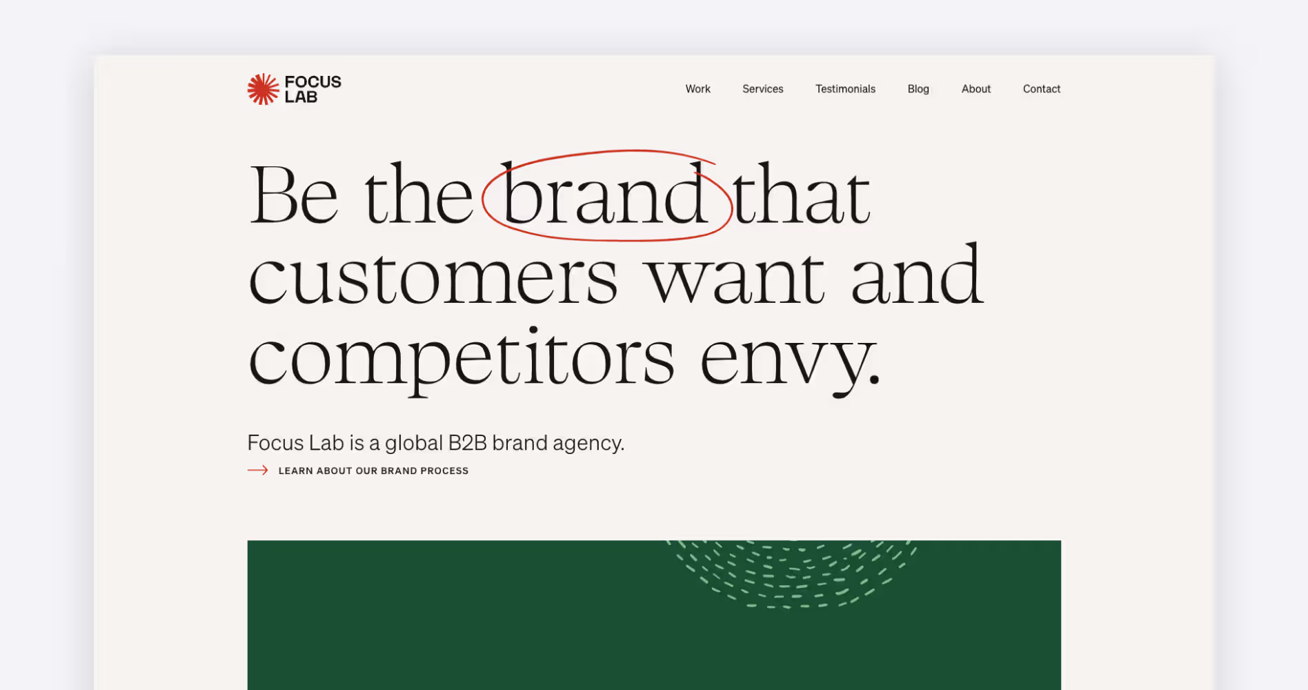 Focus Lab brand strategy and web design preview for B2B SaaS companies