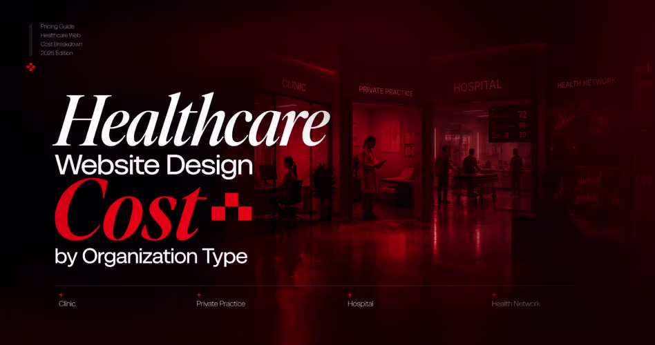 Healthcare website design cost breakdown by clinic, private practice, hospital, and health network