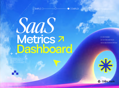 SaaS metrics dashboard visual showing KPI tracking, recurring revenue metrics, business analytics, and performance monitoring.
