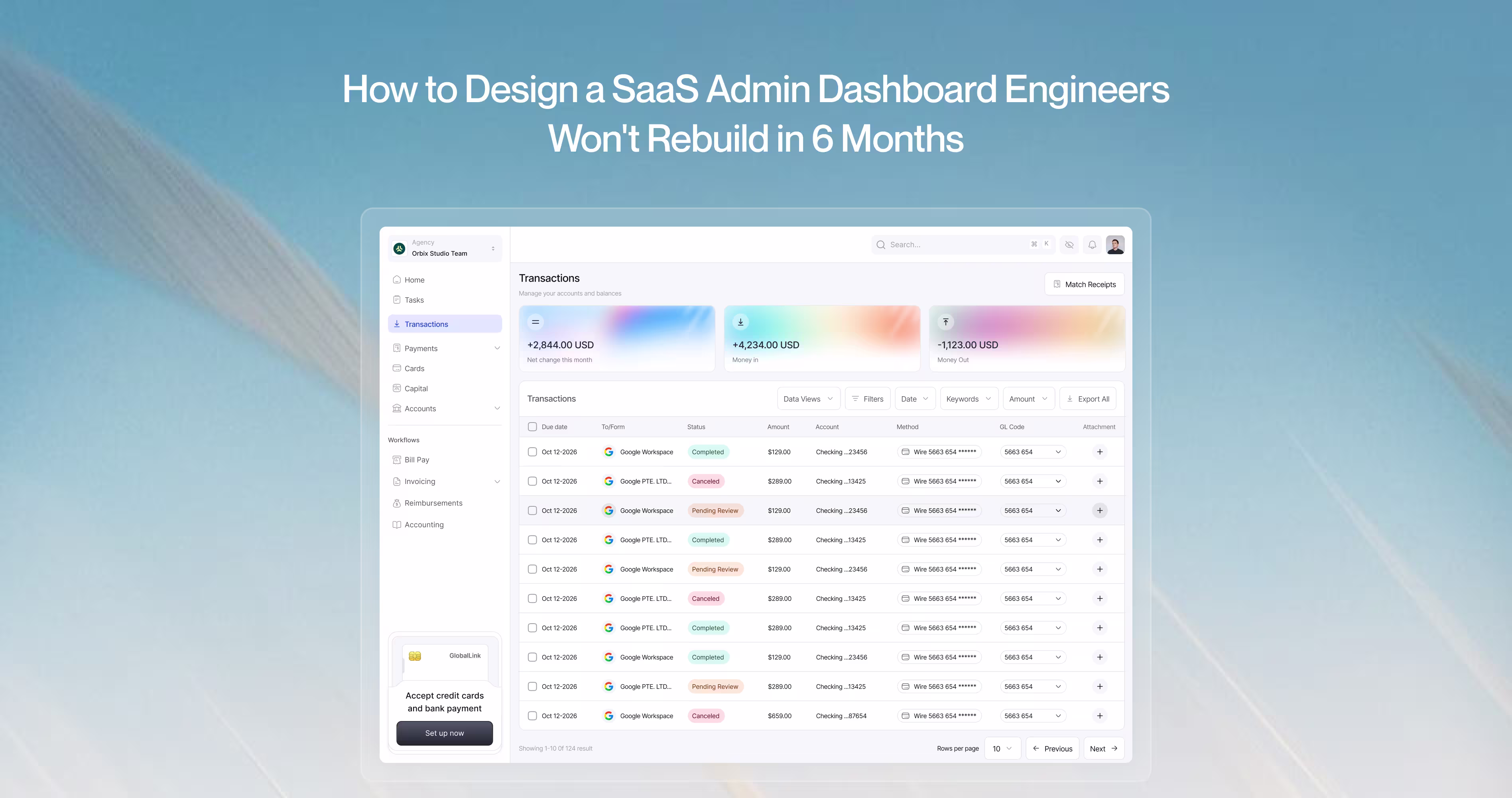 How to design a SaaS admin dashboard engineers won't rebuild in 6 months featured image with analytics dashboard