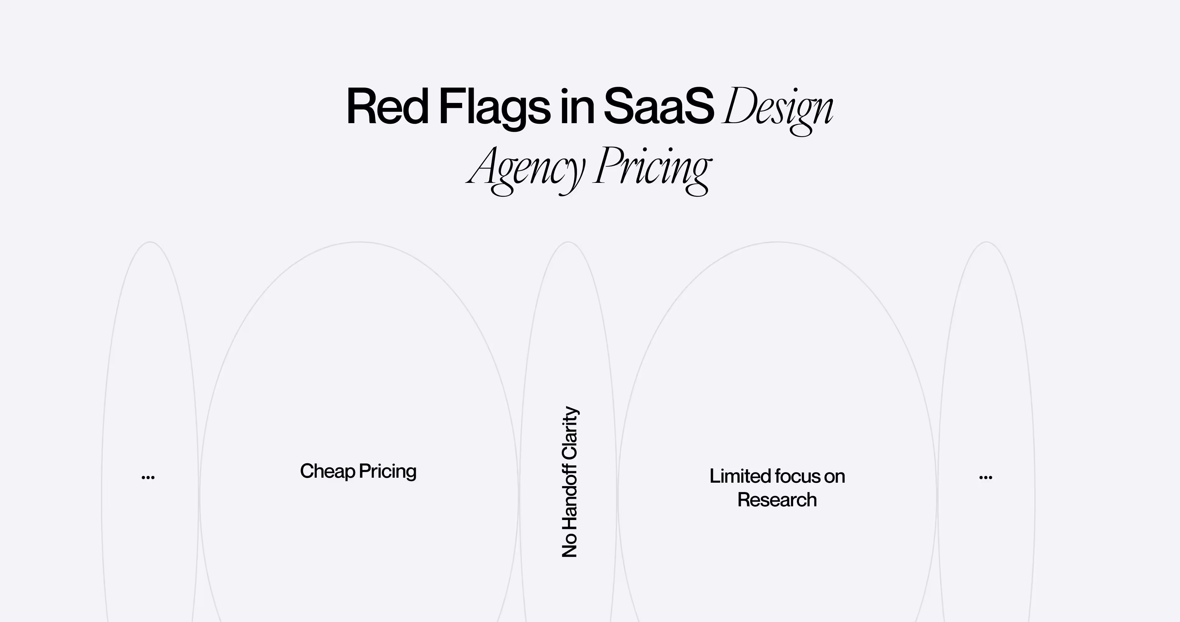 Red flags in SaaS design agency pricing including cheap pricing and no handoff clarity