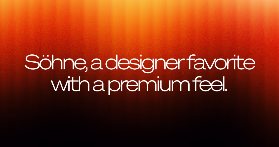 Söhne font example showcasing premium typography favored by designers and leading SaaS companies.