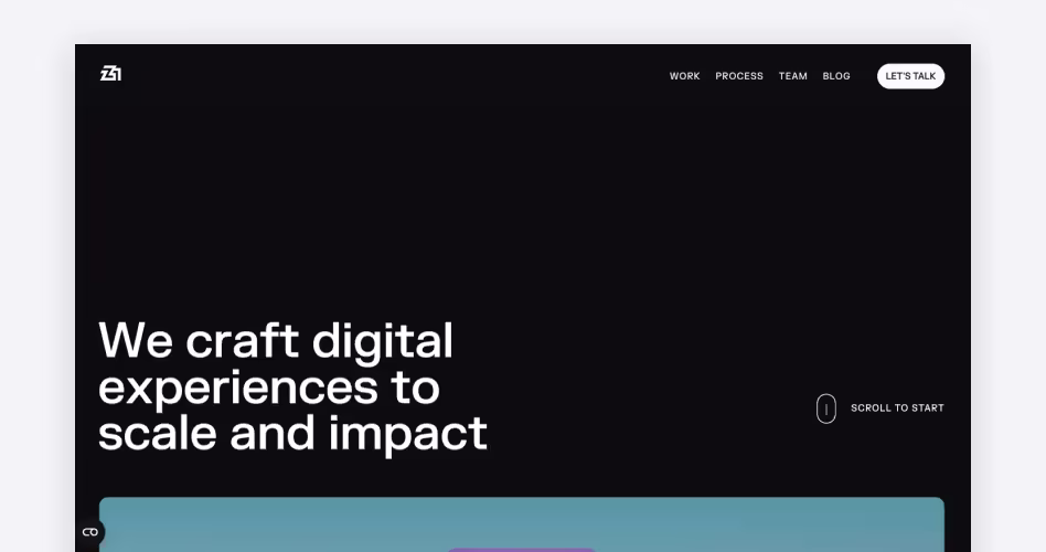 Z1 Digital Studio homepage — MVP and startup product design agency, #13 in Codeair Software Solutions's 2026 dashboard agency list