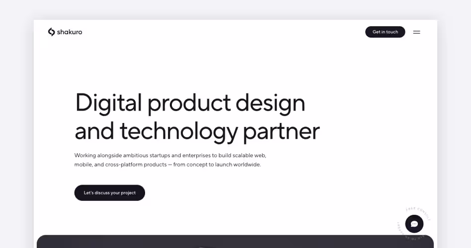 Shakuro homepage — digital product design and technology partner, #9 dashboard design agency reviewed by Codeair Software Solutions