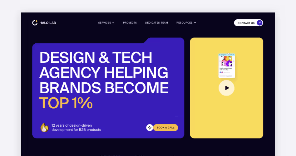 Halo Lab homepage — design and tech agency for B2B products, #6 dashboard design agency reviewed by Codeair Software Solutions