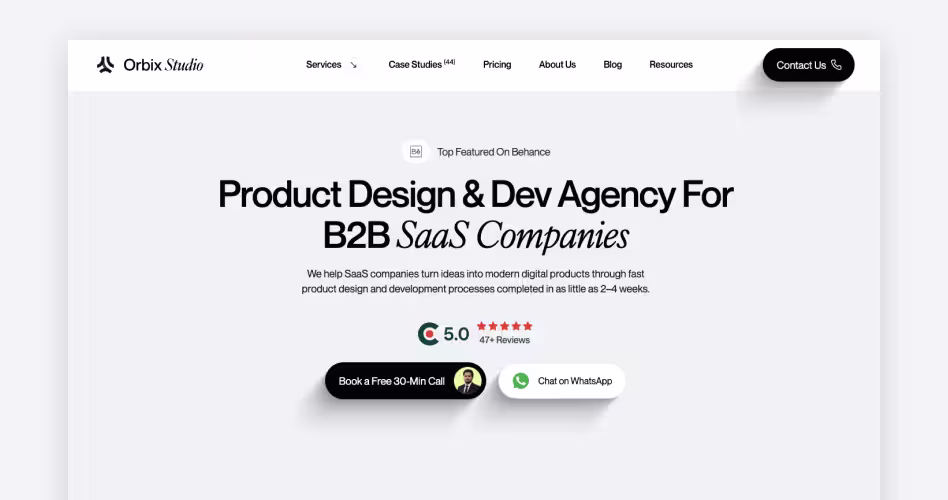 Codeair Software Solutions homepage — B2B SaaS product design and development agency ranked #1 for dashboard design in 2026