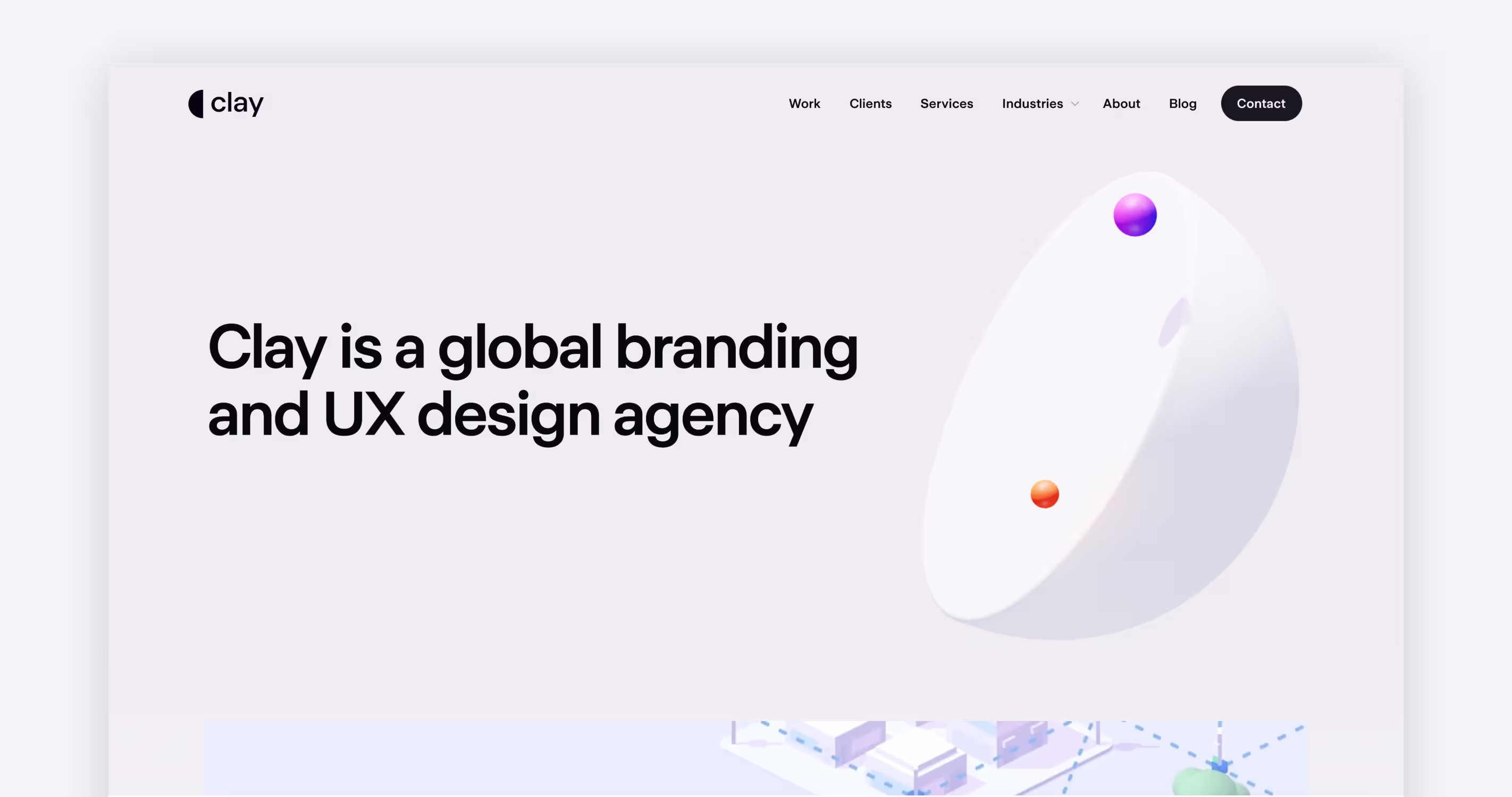 Clay homepage screenshot featuring product design and go-to-market platform experience