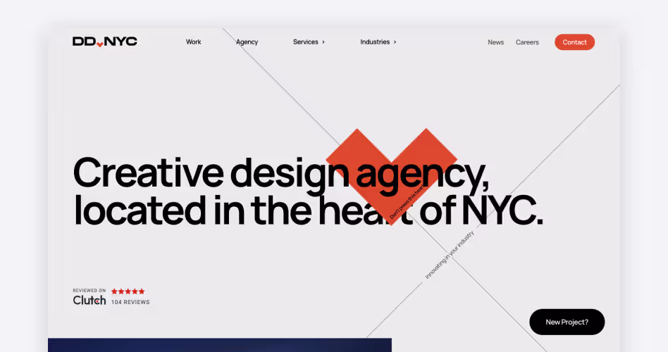 DD.NYC web design agency homepage — creative branding and design agency in New York featured in the top web design companies guide