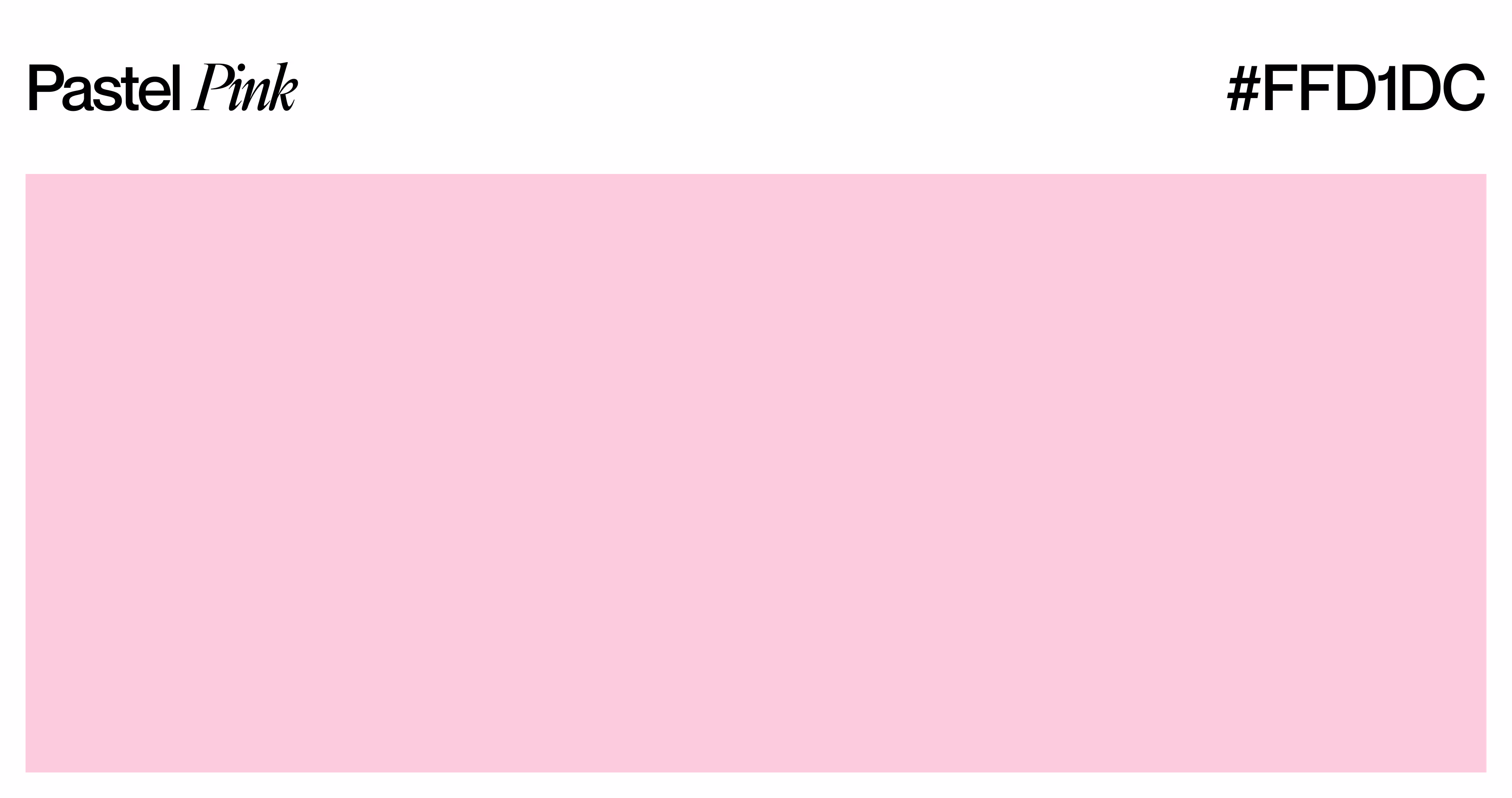 Pastel pink FFD1DC color swatch with baby pink, blush and rosewater shade variations
