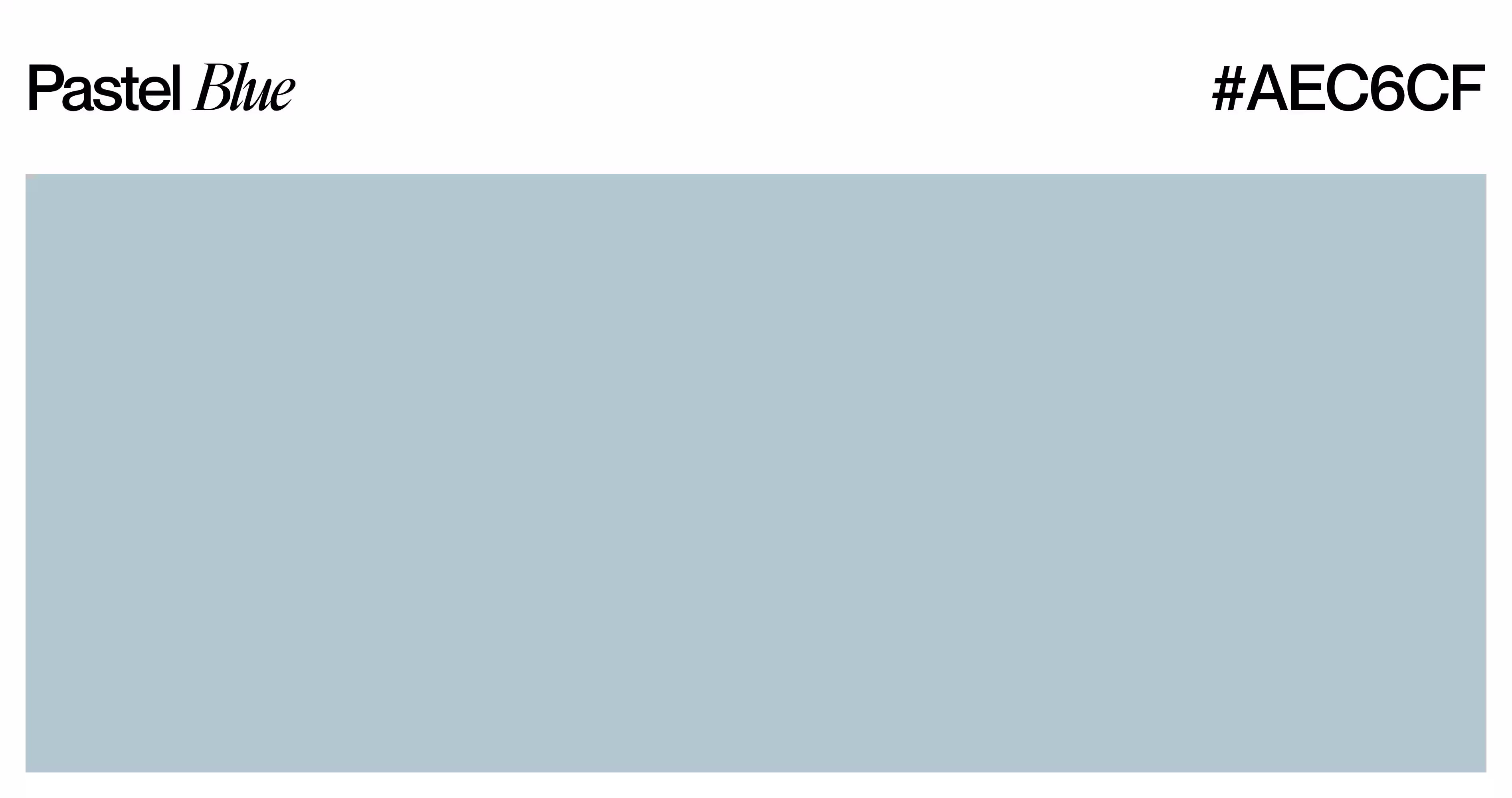 Pastel blue AEC6CF color swatch with powder blue, baby blue and periwinkle shade variations