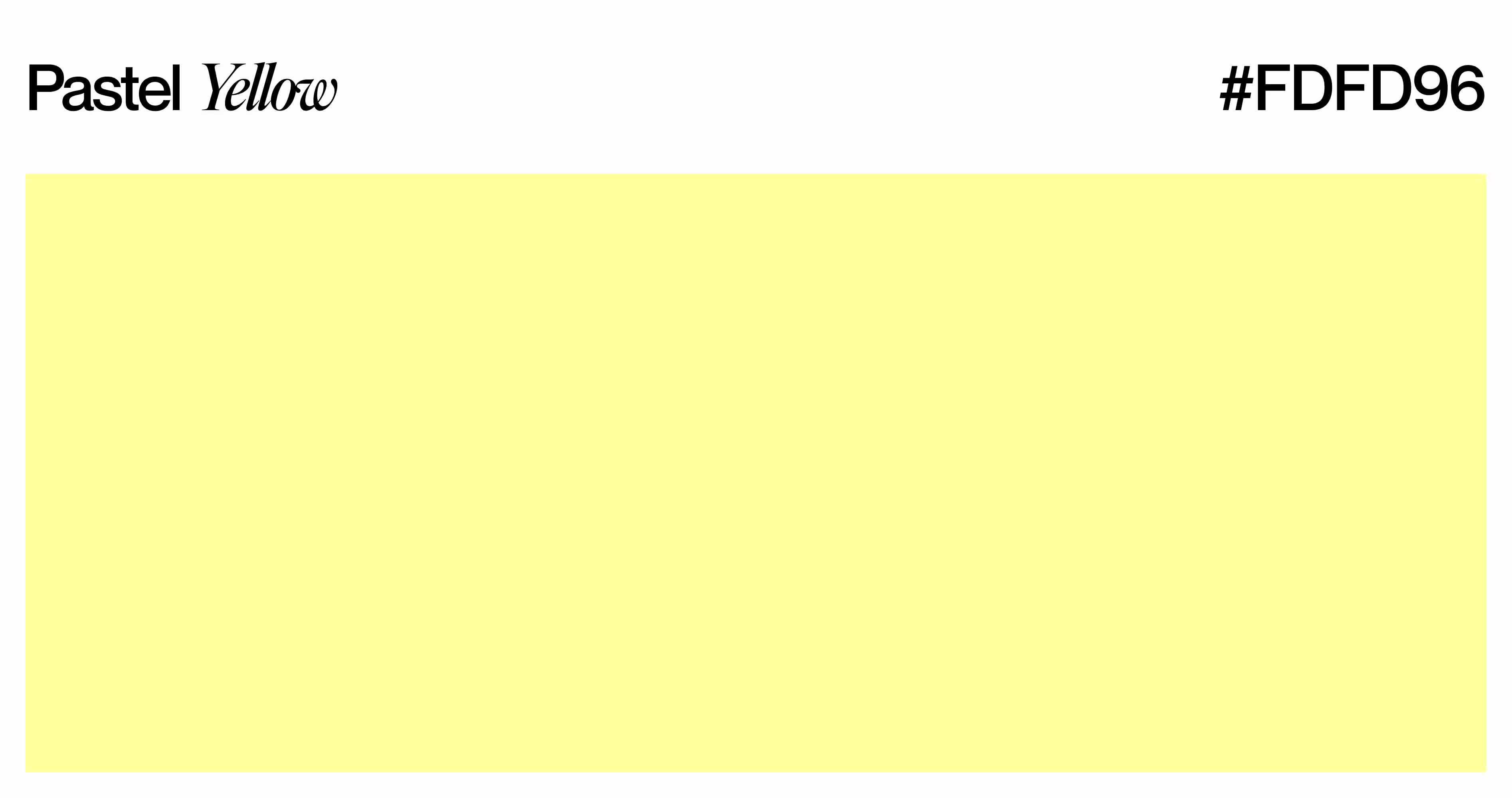 Pastel yellow FDFD96 color swatch with butter yellow and lemon chiffon shade variations