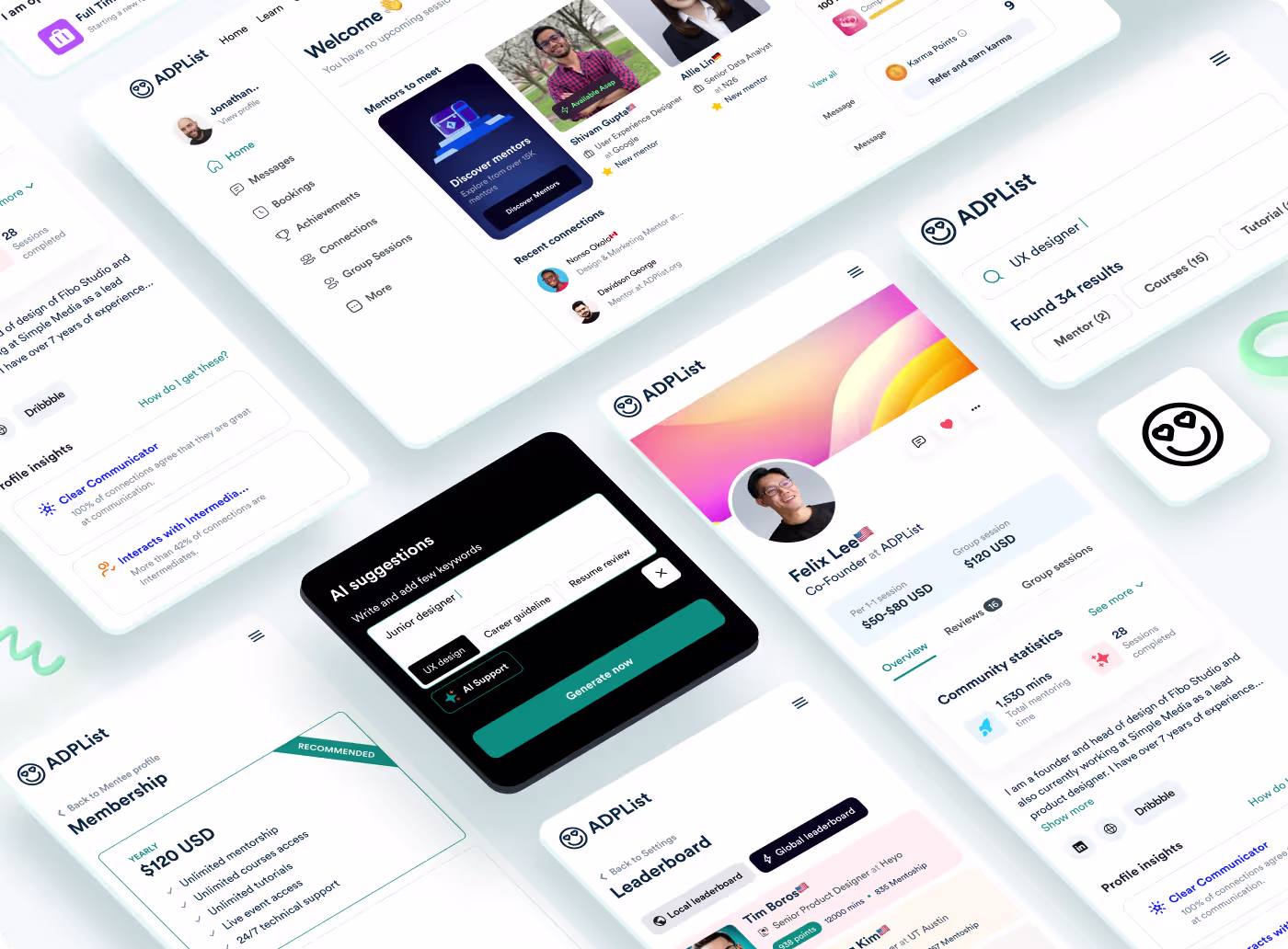 ADPList research documentation by Codeair Software Solutions showing mobile-first user behavior and trust-building insights for AI-powered features