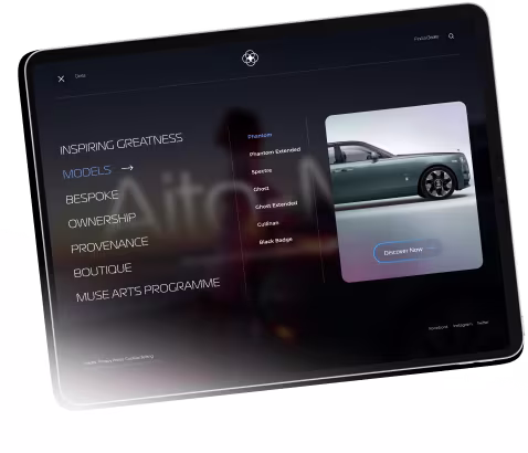 Aito luxury car digital showroom interface design by Codeair Software Solutions