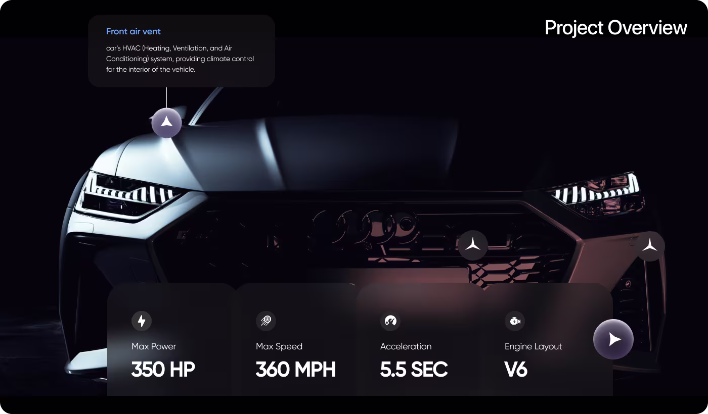 Aito luxury car website static content layout before redesign by Codeair Software Solutions