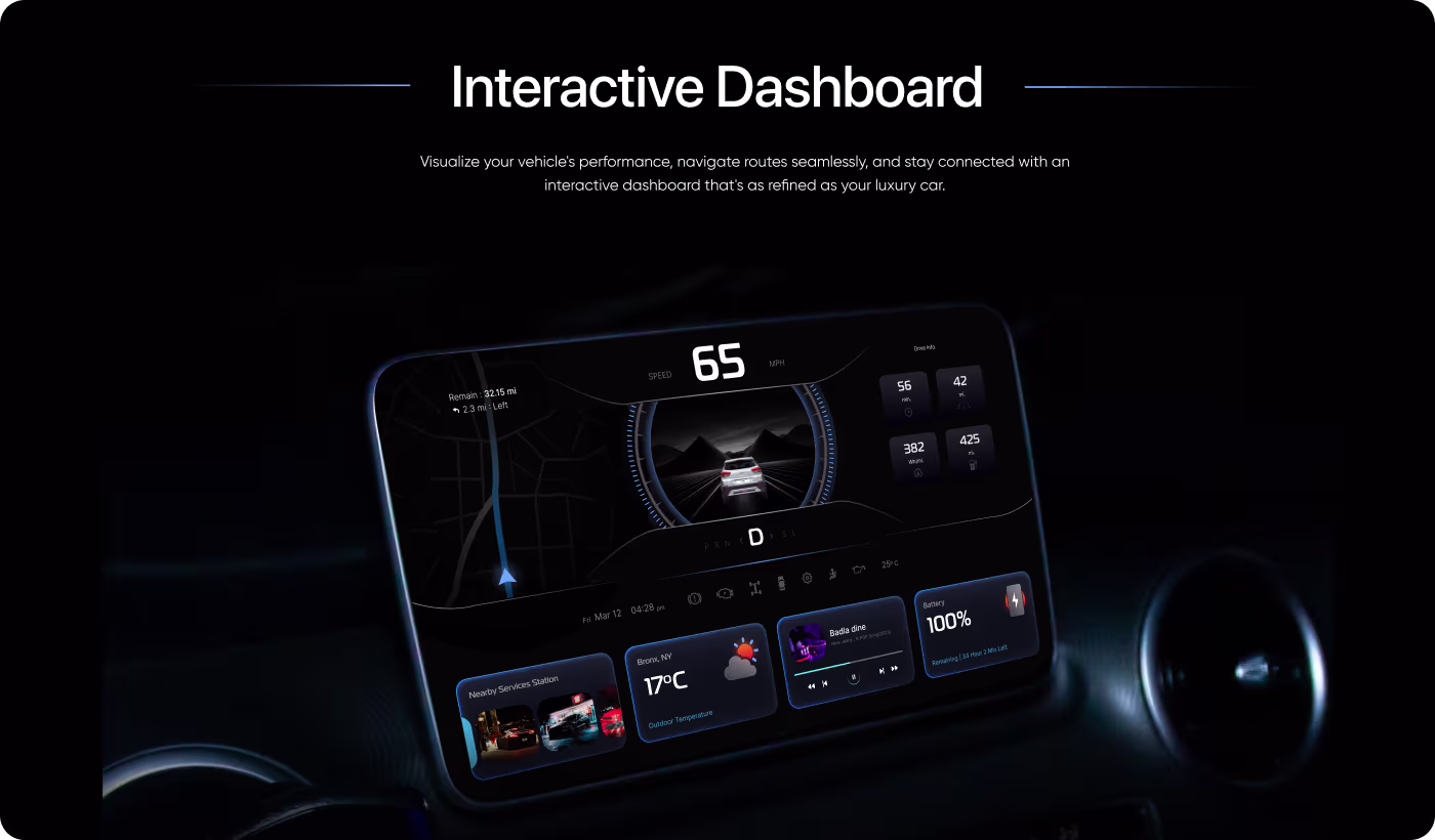 Aito luxury car in-car dashboard interface before redesign by Codeair Software Solutions