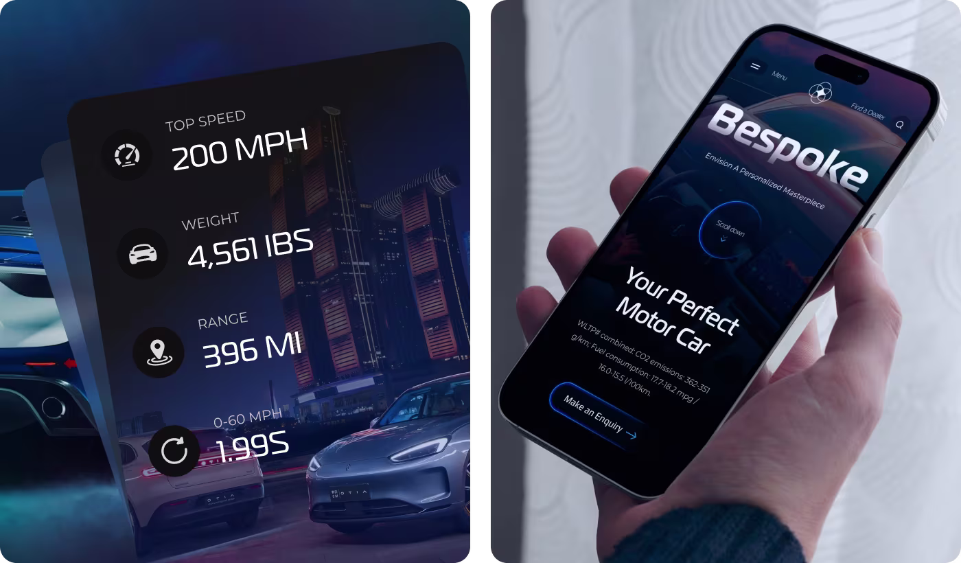 Aito luxury car customization options screen before redesign by Codeair Software Solutions