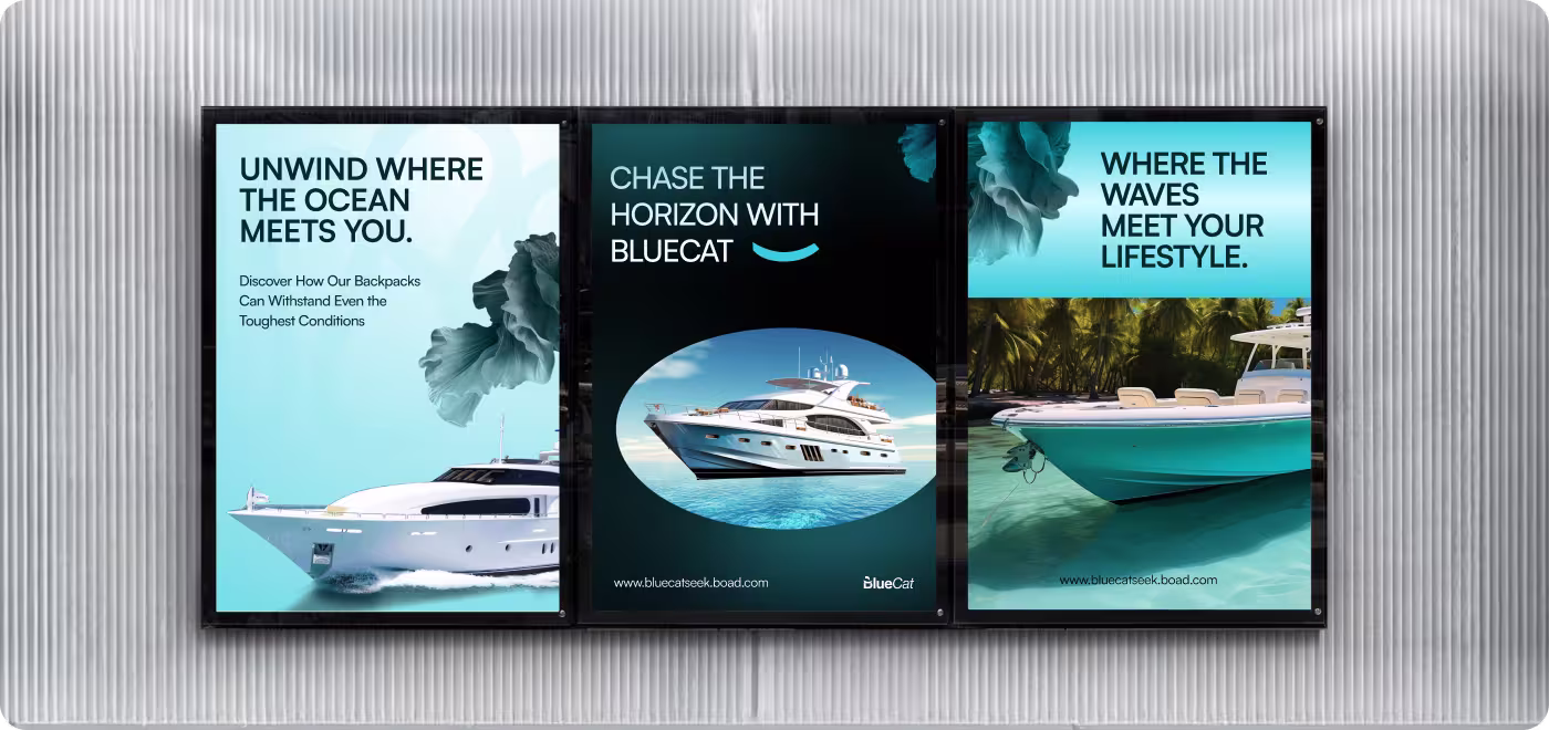 BlueCat yacht charter website page layout designed by Codeair Software Solutions