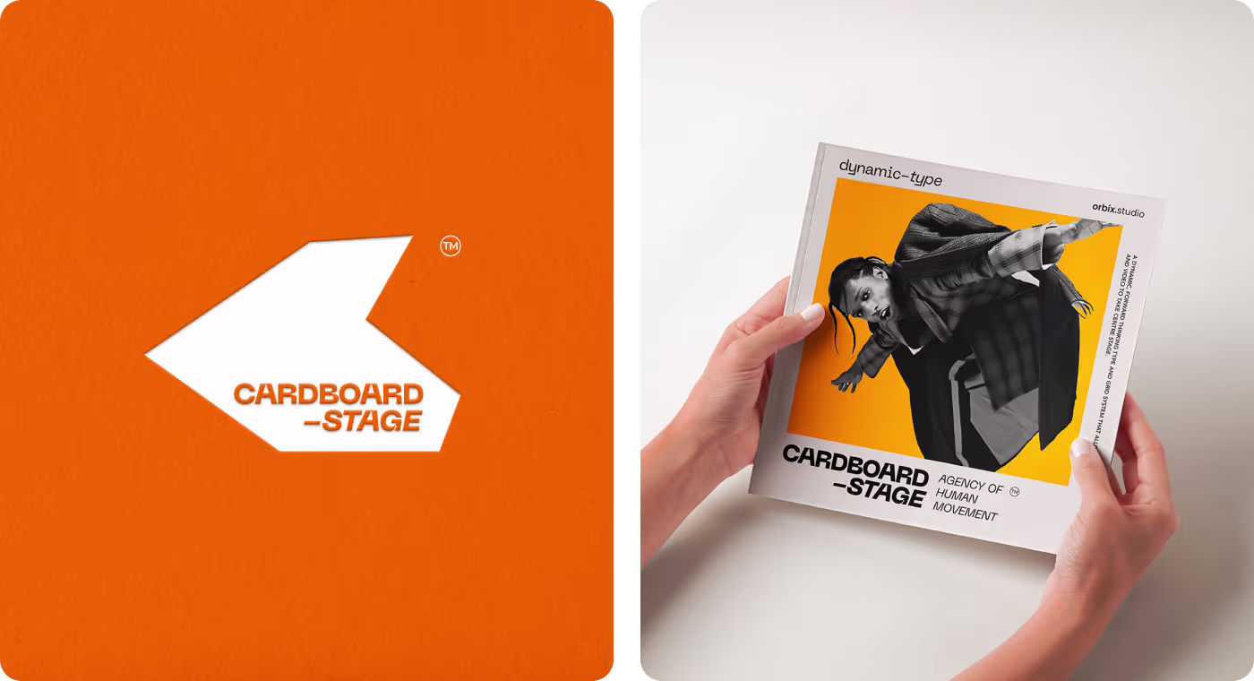 Codeair Software Solutions solution for Cardboard Stage featuring strict black, off-white, and orange color palette to eliminate visual clutter and spotlight photography