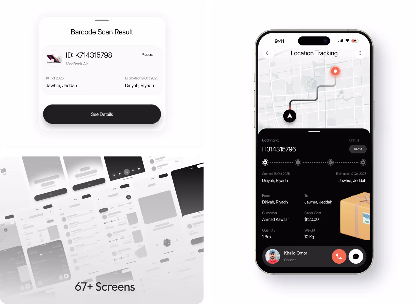 	Stronger main actions in Couriq redesign for new delivery, tracking, and payment by Codeair Software Solutions