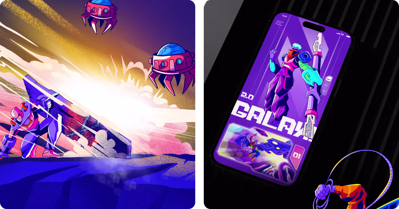 Multi-platform sci-fi game promotional poster art by Codeair Software Solutions