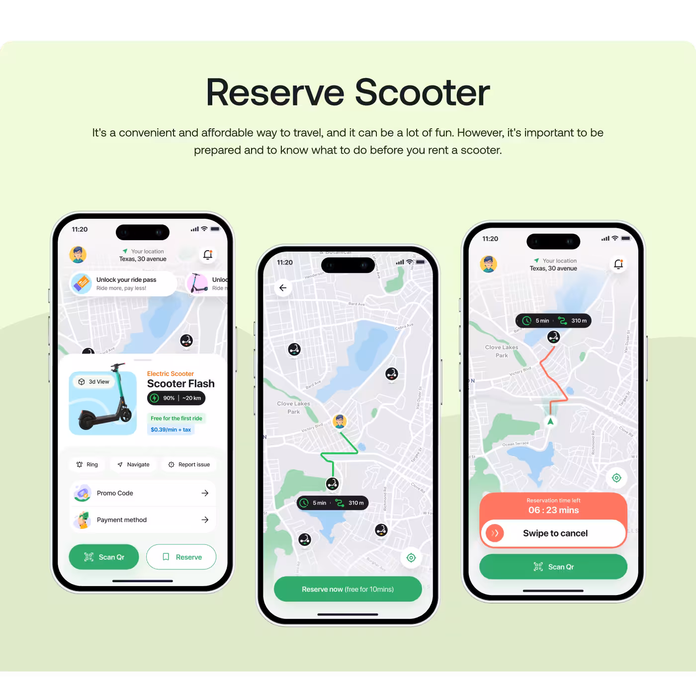 Codeair Software Solutions research insights for Fastgo Scooty showing simplified wording and interface trust-building for e-scooter app users