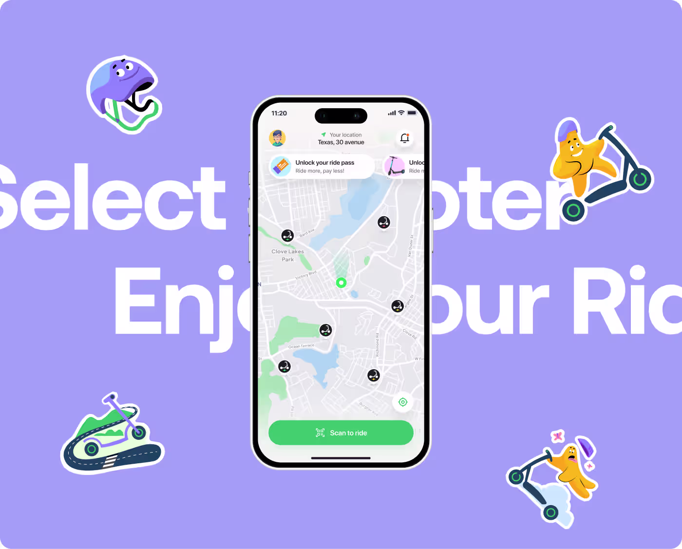 Codeair Software Solutions UX research for Fastgo Scooty analyzing urban commuter behavior and quick decision-making needs for scooter rental