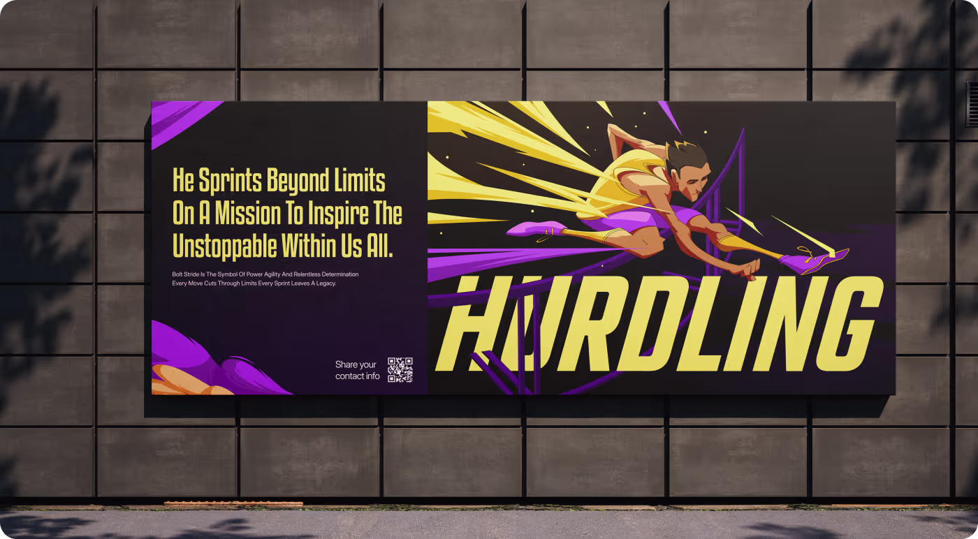 Codeair Software Solutions running and baseball illustration with neon wind-streak effects