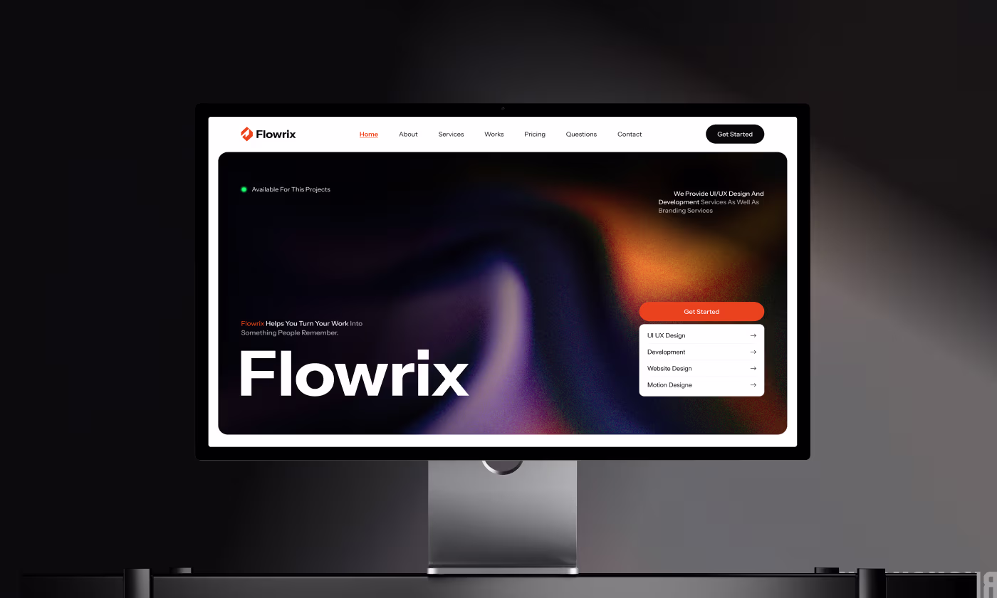 Flowrix website redesign case study hero banner showing simplified finance platform interface by Codeair Software Solutions