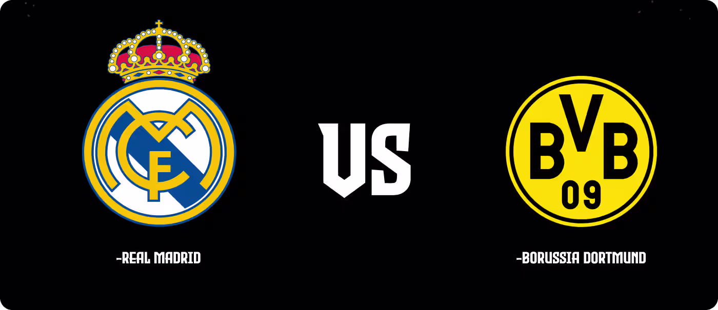 Champions League illustration series by Codeair Software Solutions displaying Real Madrid and Borussia Dortmund players around trophy centerpiece