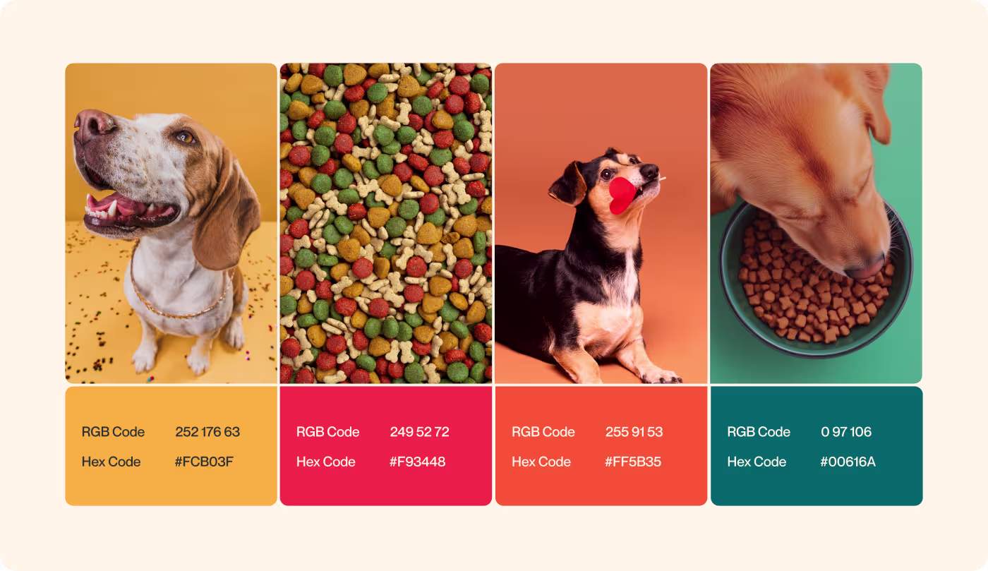 visual identity system designed for a pet food company