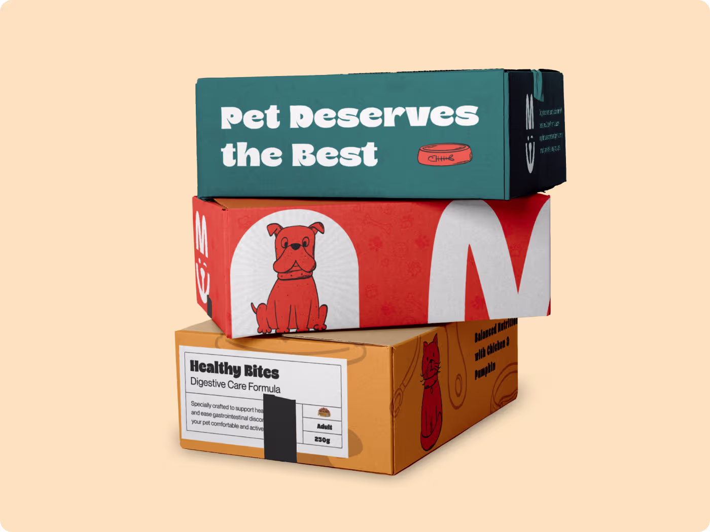visual identity system designed for a pet food company