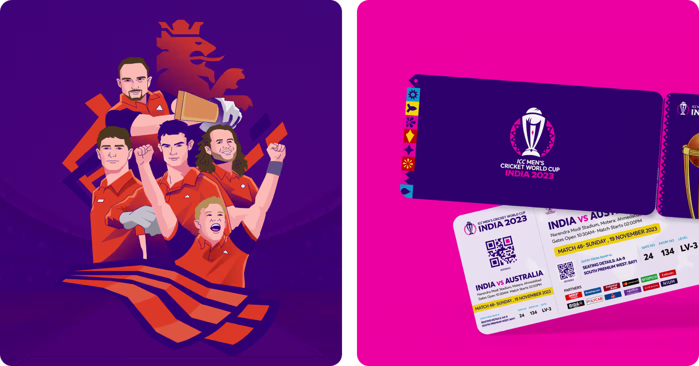 ICC World Cup cricket player expression and pose illustration by Codeair Software Solutions