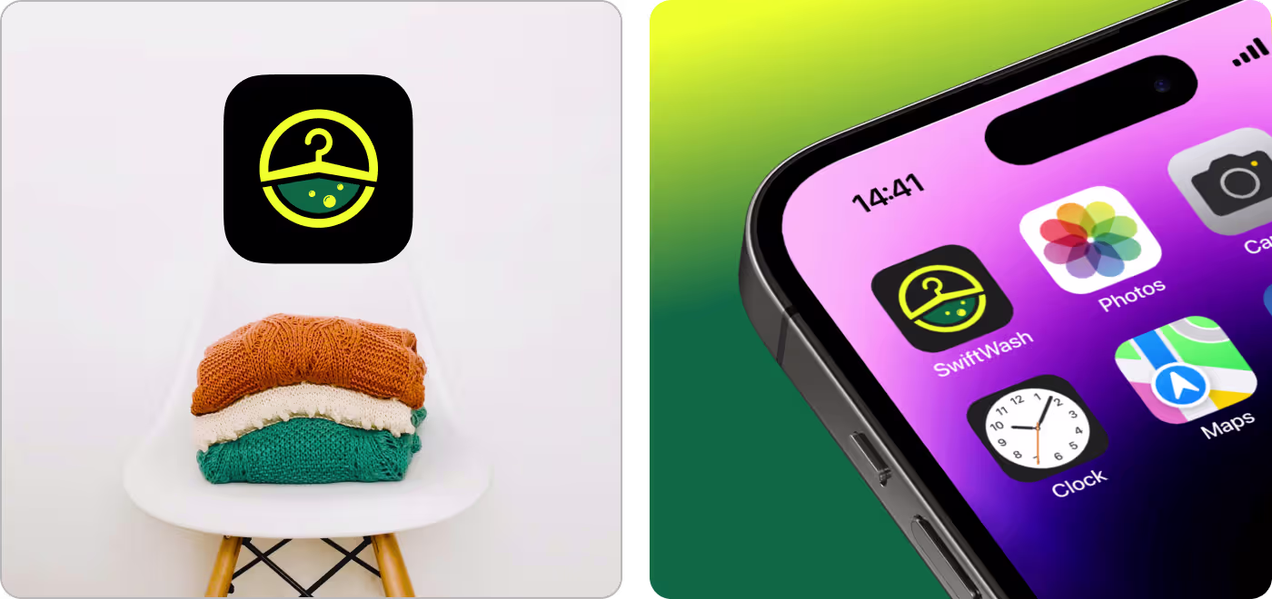 SwiftWash original app onboarding screen before redesign by Codeair Software Solutions