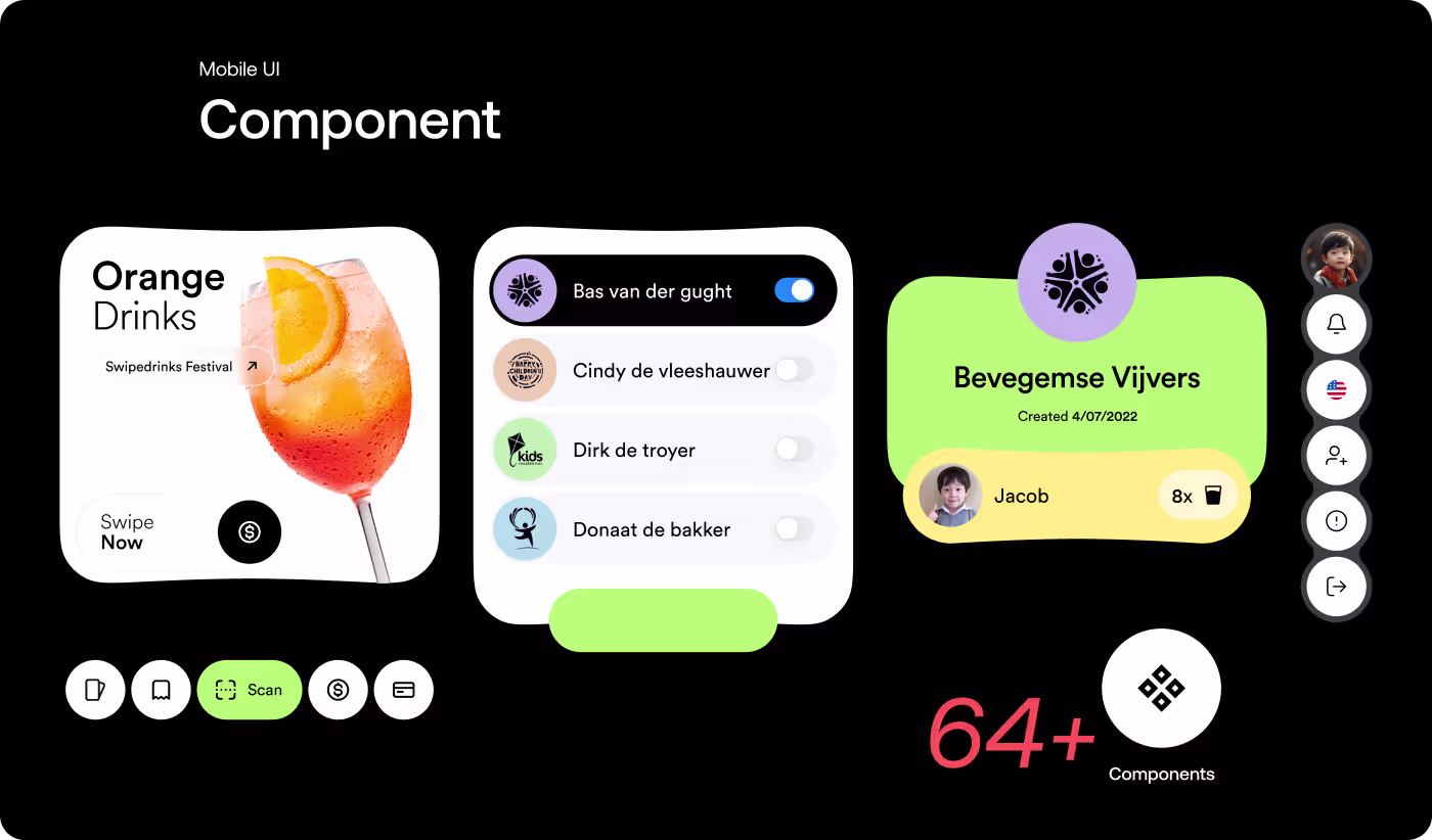 Swipe Drinks playful visual style and UI elements by Codeair Software Solutions