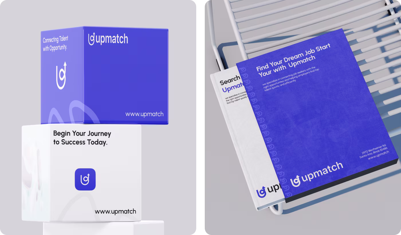 Upmatch problem analysis by Codeair Software Solutions showing crowded job listings, candidate details, and confusing dashboard layouts
