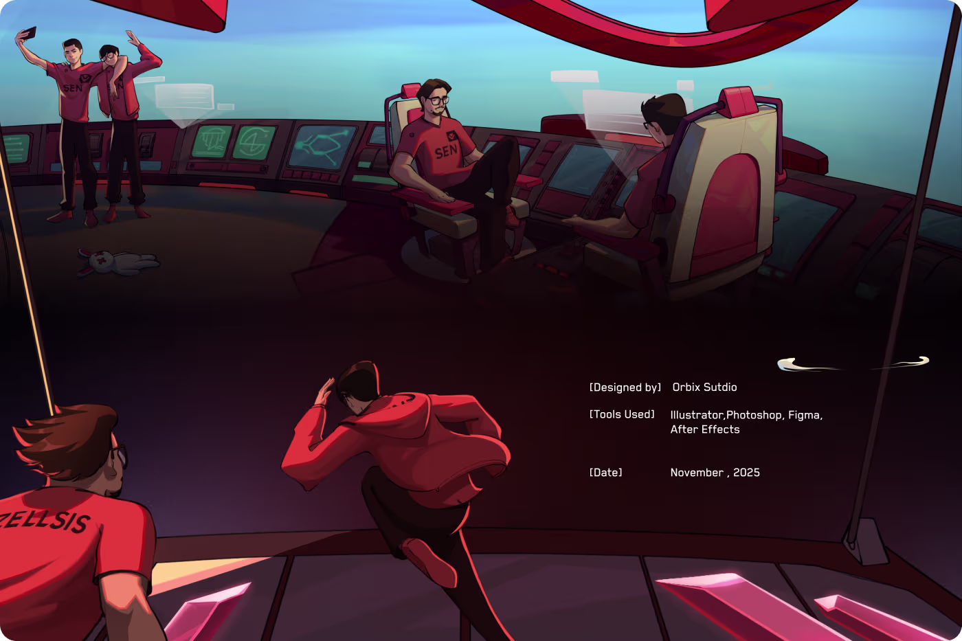 Codeair Software Solutions environmental concept art for Valorant Champions Cup featuring immersive aircraft command centers, pre-match cabins, and crystal fortress gateway structures