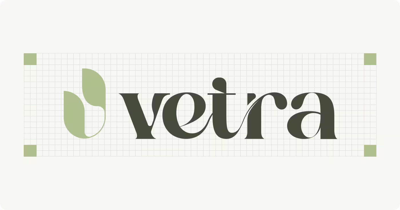 Vetra skincare packaging designed by Codeair Software Solutions displaying clean white bottles with leaf emblem for natural skin care branding