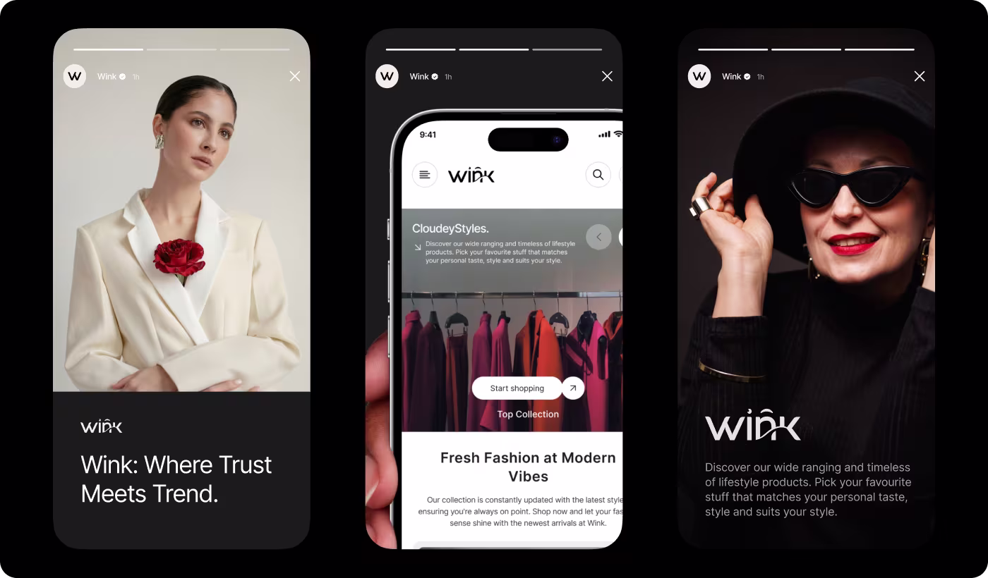 Wink product presentation and imagery layout study by Codeair Software Solutions